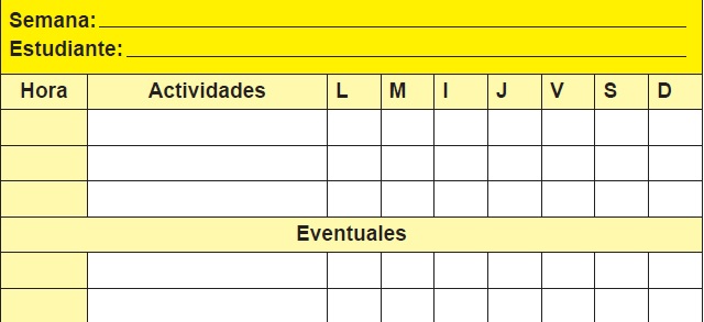 Cronograma de
actividades de la semana