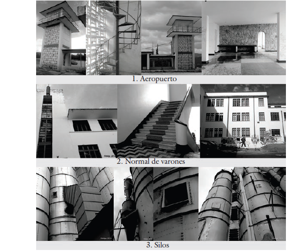 Mosaico de algunos valores
arquitect&oacute;nicos de los tres elementos