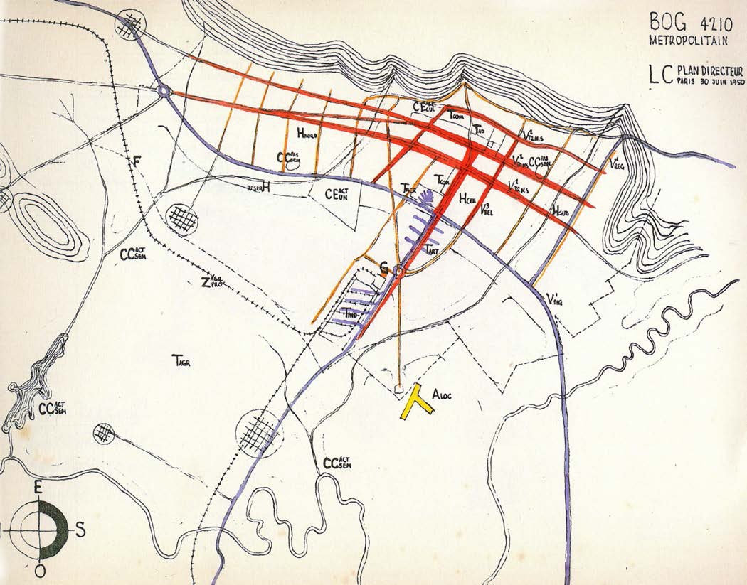 Le Corbusier, Plan Director, Mapa de la Escala Metropolitana, Las circulaciones