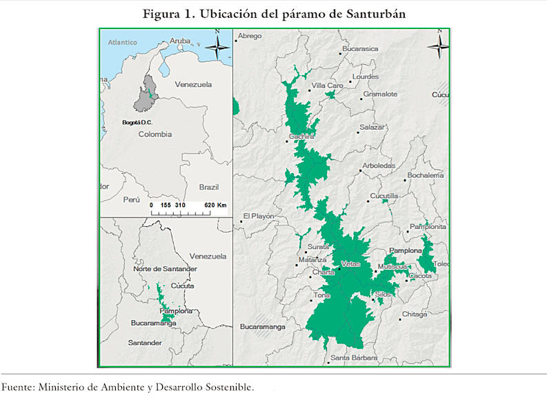 Ubicación del páramo de Santurbán