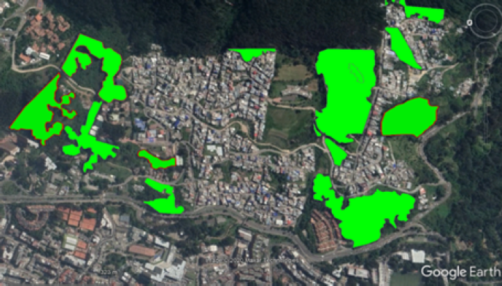 Bosques en el sector de estudio a�o 2019 (17,4 hect�reas)