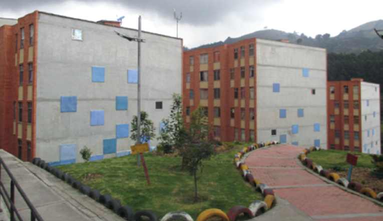 Embellecimiento del conjunto Metro Usme 136 por los residentes (bordes y �rboles)