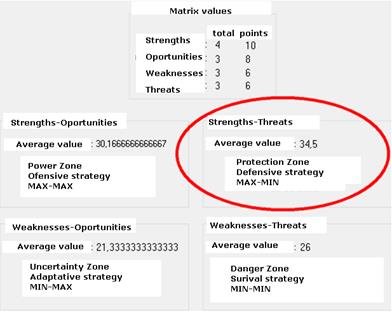 SWOT analysis results
