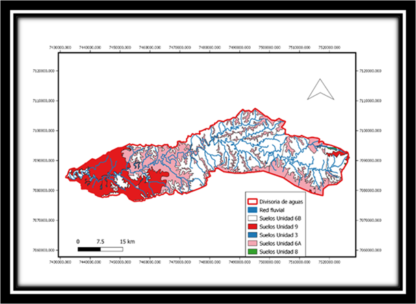 Soil cartographic units in  the catchment basin of the Piray Min stream