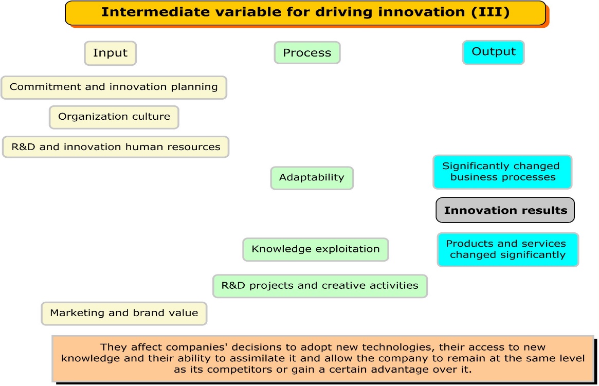 Components of the intermediate variable that drives innovation.