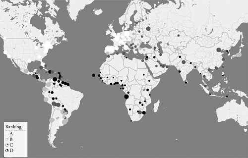 Number, rank and size of Brazilian diplomatic posts in 2015