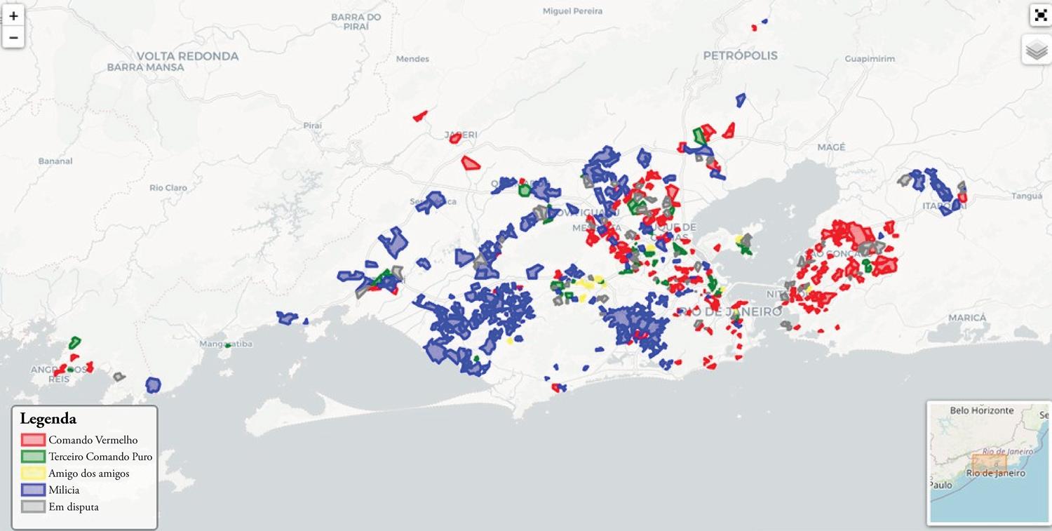Map of the OC groups in Rio de Janeiro