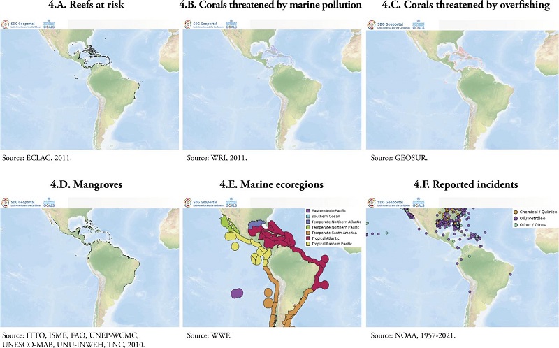Selected characteristics and challenges related to the ocean in LAC
