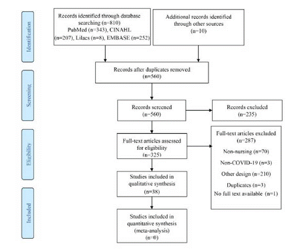Flow chart of the articles included in the systematic review