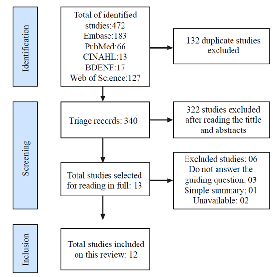 Flowchart with the number of articles in the review. Mossoró, Rio Grande do Norte, Brazil, 2022