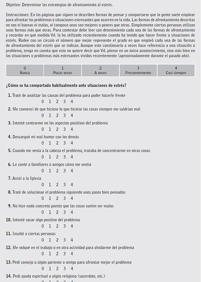  Cuestionario de Afrontamiento al estrés (CAE)