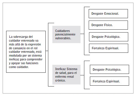 Categor&iacute;as y subcategor&iacute;as de los cuidadores entrenados DP de los pacientes con ERC.