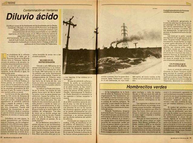 Los hombrecitos Verdes en la Revista APSI de 1987. Gentileza Hern&aacute;n Ram&iacute;rez.