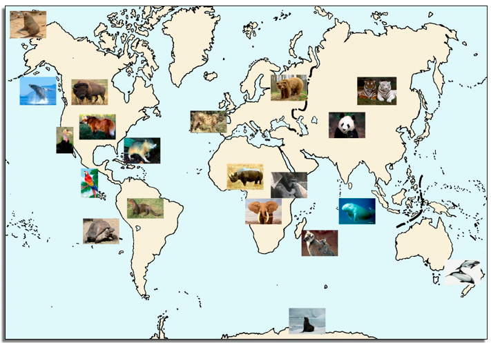 Figura 1.- Mapa de especies en peligro  de extinci�n