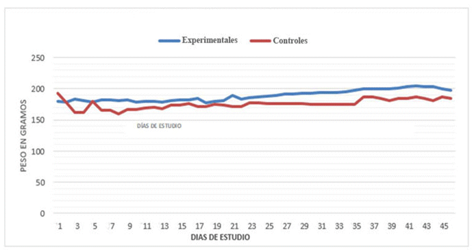 Pesos promedio por rata