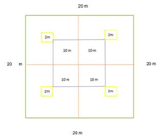 Dise&ntilde;o de las unidades de muestreo 20 x 20 m