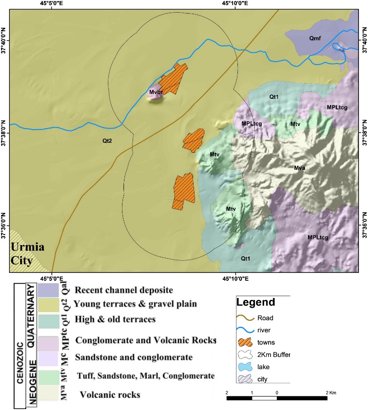 Geological map of the study area