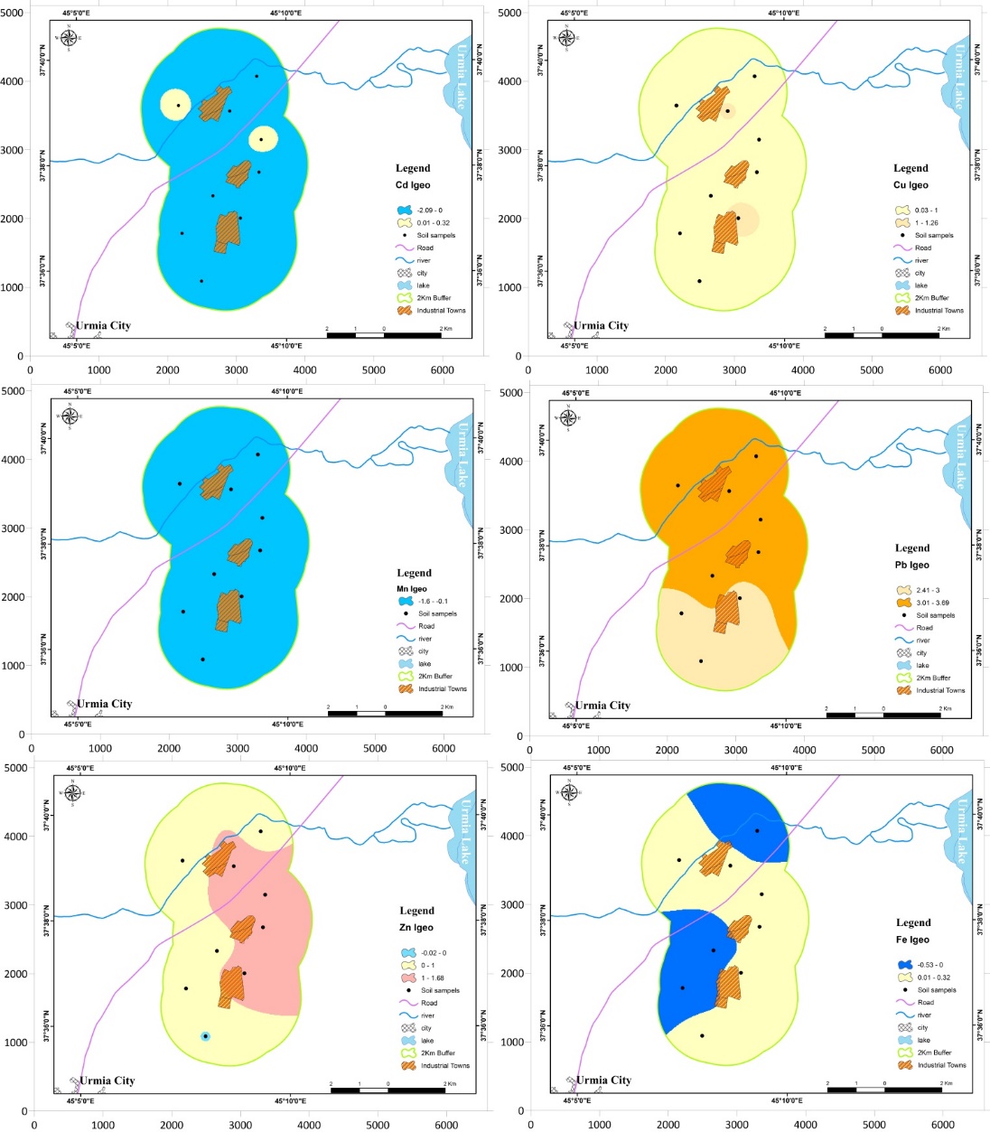 Index of soil accumulation for heavy metals in the industrial areas of Urmia