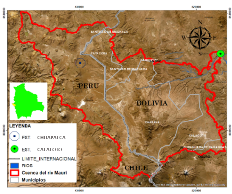 Estaciones de Calacoto y Chuapalca en la cuenca del r�o Mauri