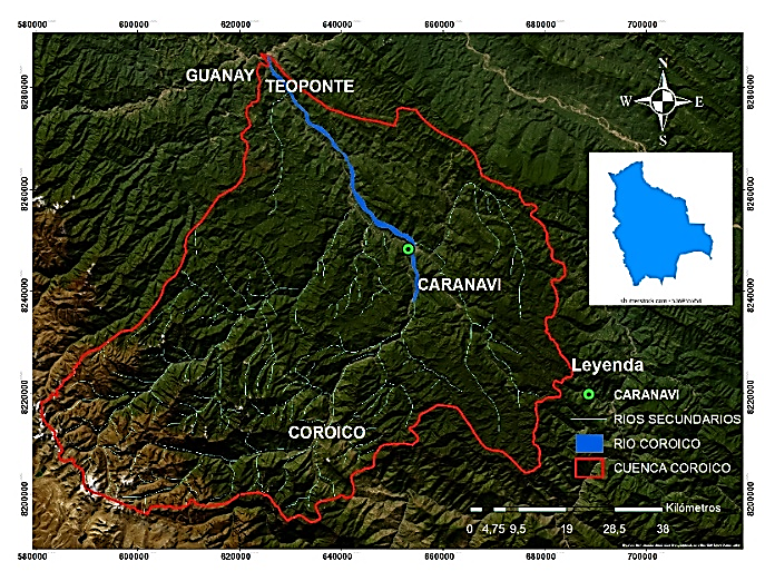 Estaci�n de Caranavi en la cuenca del r�o Coroico