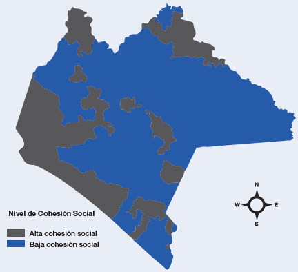 Cohesión social municipal, Chiapas 2010