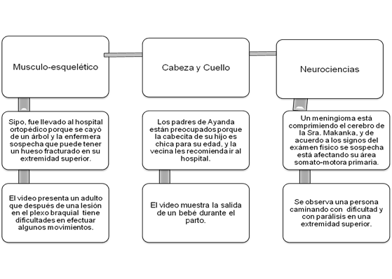 Bloques de aprendizaje con ejemplos de escenarios y t&oacute;picos del video.
