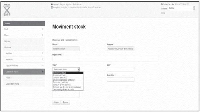 Management of the antidote stock movements.