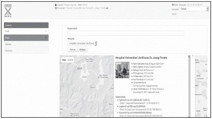 Search of antidotes by hospital in the network.