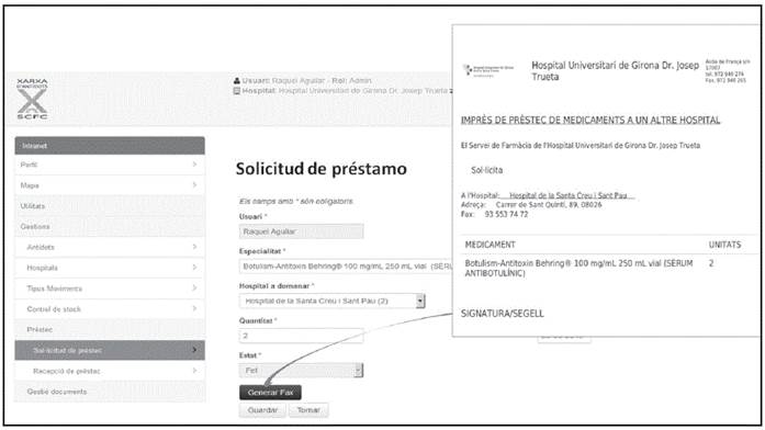 Example of application for loan through the application.