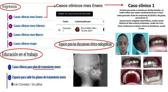 Visualización de la educación en el trabajo para el primer año de la especialidad de ortodoncia