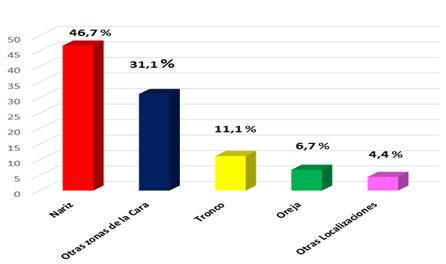 Localización de las lesiones 