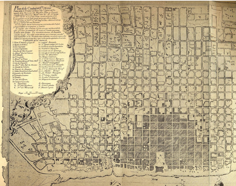 Martín de Boneo, Plan de la Ciudad de Sta. María, ca. 1780-1800.