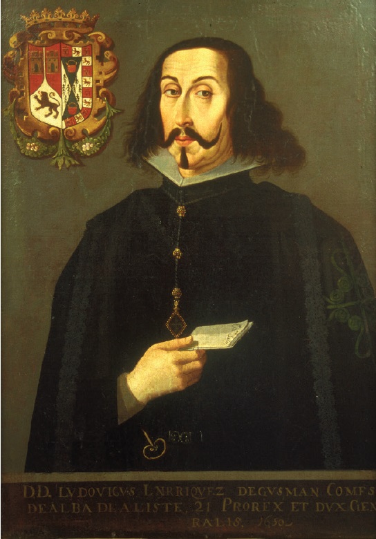 Unidentified artist, Luis Enríquez de Guzmán, c. 1650, 93 × 67 cm,
							Museo Nacional de Historia. Secretaría de Cultura-inah-Méx.
							“Reproducción autorizada por el Instituto Nacional de Antropología e
							Historia”.