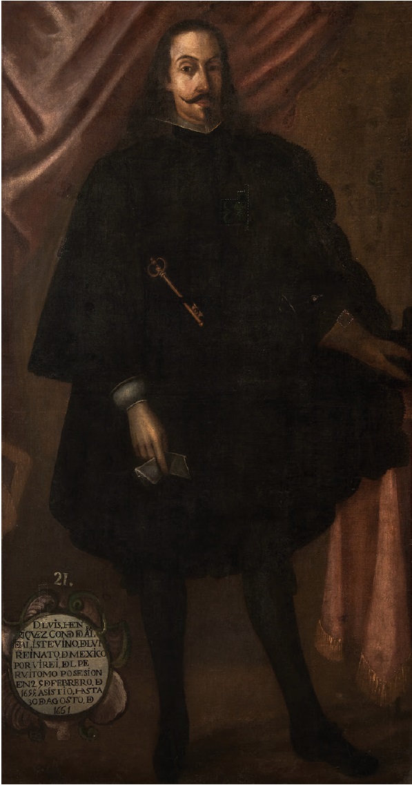 Unidentified artist, Luis Enríquez de Guzmán, ca. 1650, oil on
							canvas. Museo Nacional de Arqueología, Antropología e Historia del Perú,
							Lima.