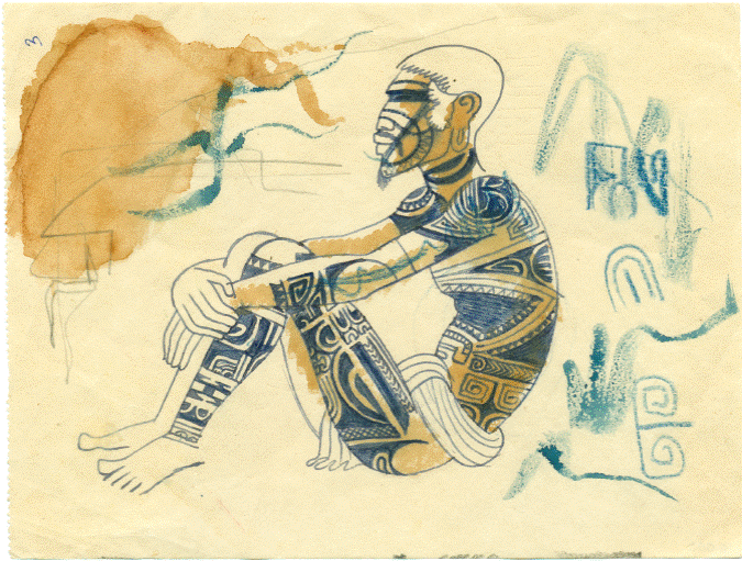 Miguel Covarrubias, sin t&iacute;tulo, ca. 1935, 12.3 x 6.2 cm, Archivo Miguel Covarrubias. Sala de Archivos y Colecciones Especiales, Direcci&oacute;n de Bibliotecas, Universidad de las Am&eacute;ricas, Puebla.