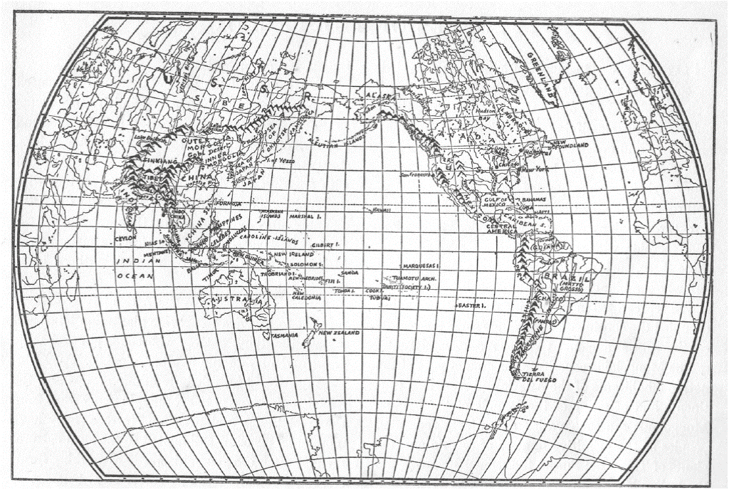 Van der Grinten's Projection of the World, 1938. Pacific House, Golden Gate International Exposition.