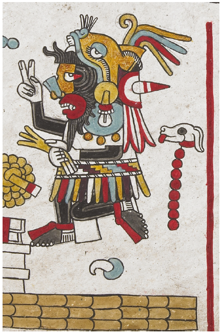 Lámina 72, reverso, detalle, Códice Nuttall. Museo Británico, Londres, Reino Unido.
