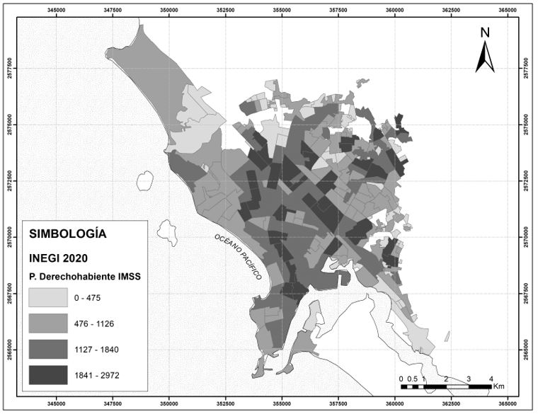 Figura 4. Distribución de la población derechohabiente al IMSS