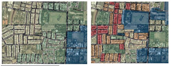 Figura 1:  Comportamiento de la variable superficie promedio de las parcelas en un sector de la ciudad de C�rdoba