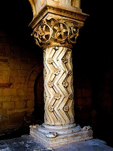 Columna de la iglesia de San Andrés del Arroyo, Palencia, España. Dibujo digital de Josué Pérez Sánchez. Febrero de 2016.