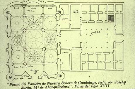 Planta del Santuario de Nuestra Señora de Guadalupe de la ciudad de México. Proyecto realizado por el arquitecto José Durán. Foto: Archivo Fotográfico “Manuel Toussaint”. IIE, UNAM.