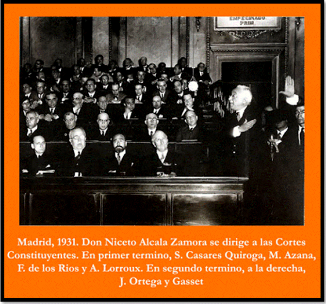 Niceto Alcalá Zamora (1877-1949) en su discurso de inauguración en la cámara de diputados al primer gobierno de la II República de 1931.