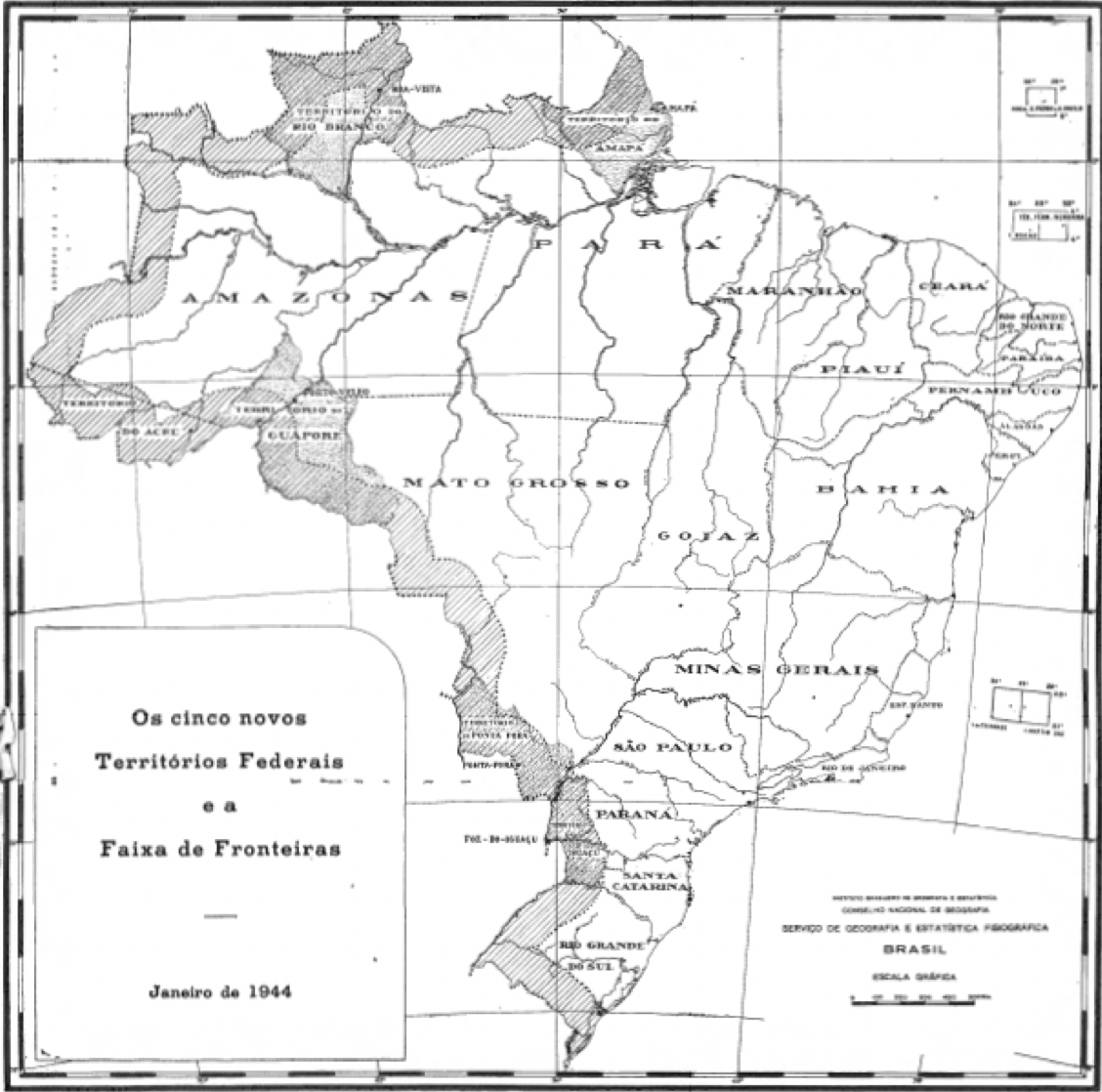 Territórios Federais em faixas de fronteiras
