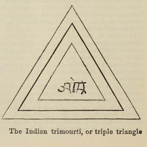 Grabado de la “trimurti india”.