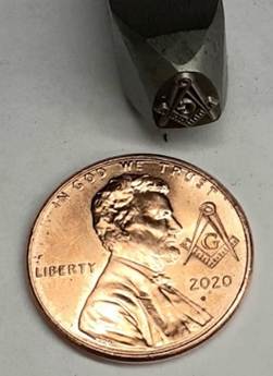 Penny mas�nico EE. UU. y punz�n.