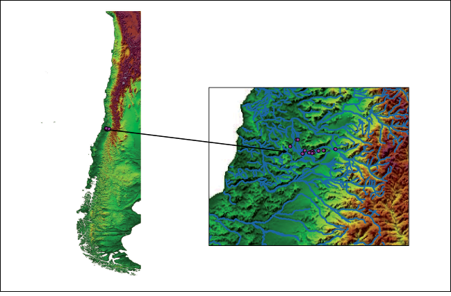Zona de estudio en el Valle Central (Chile)