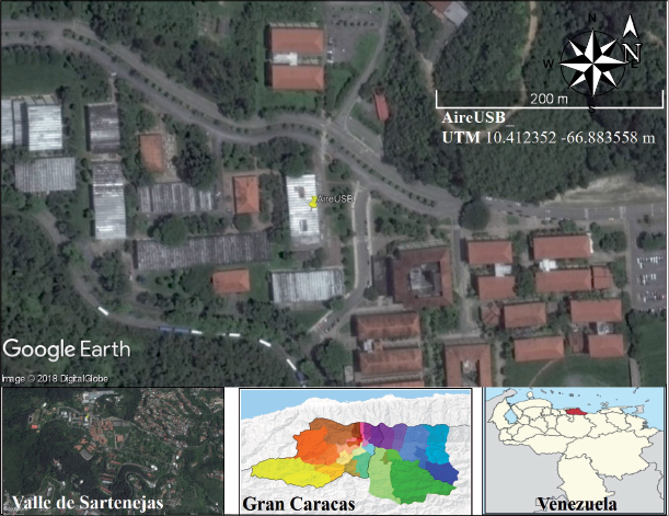 Localización de la estación de muestreo AireUSB