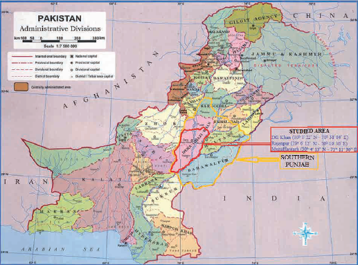 Graphical presentation of studied area