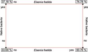 Cube graphic for the degradation percentage of chlorpyrifos
