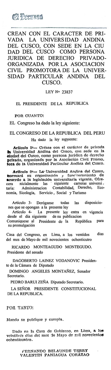 Ley No. 23837